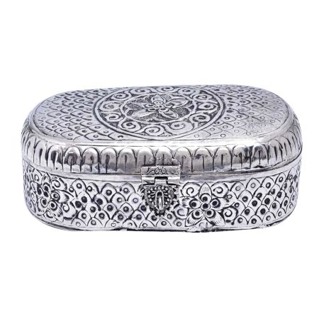 Carved Â Silver-Plated Keepsake Box