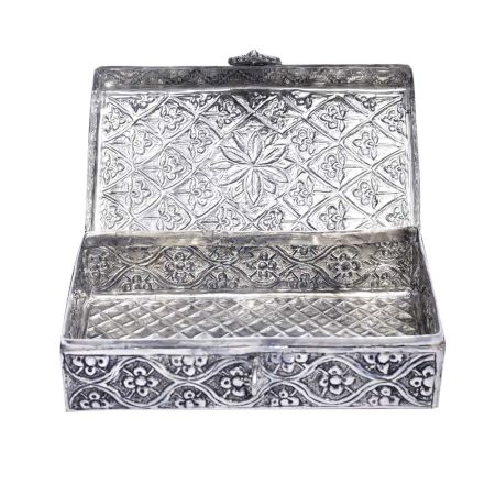 Silver Plated Rectangular Jewelry Box