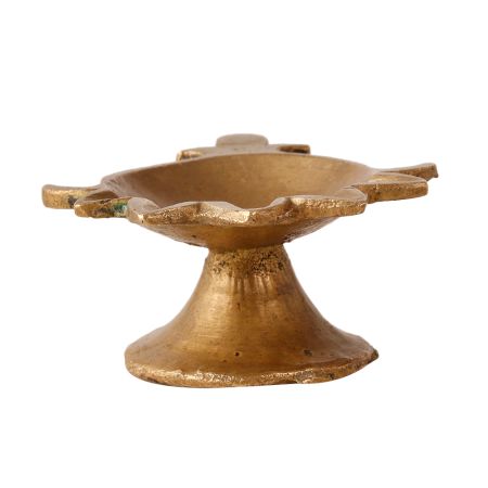 Brass Lotus Diya Lamp For Puja