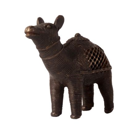 Vintage Brass Camel Statue for Decor