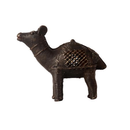 Vintage Brass Camel Statue for Decor