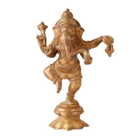 Brass Dancing Ganesha Statue Deco