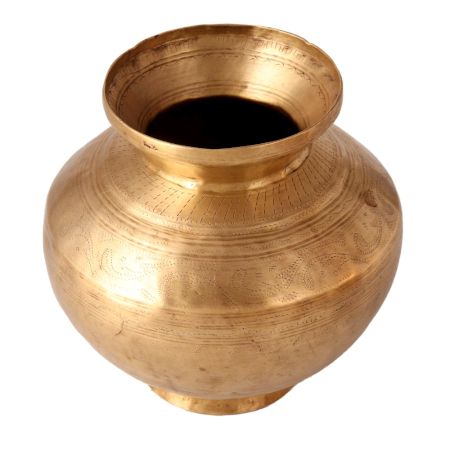 Handcrafted Brass Lota or Water Pot for Rituals