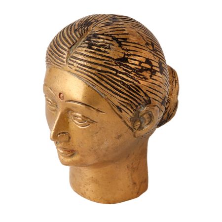 Brass Parvati Head God Statue