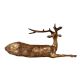 Brass Long Horn Laying Deer Statue