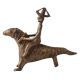 Brass Animal with Rider Statue in Tribal Art