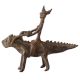 Vintage Brass Animal & Rider Statue in Tribal Art