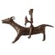 Vintage Brass Animal & Rider Statue for Decor