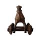 Brass Horse Statue with Four Wheels for Decor