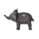 Brass Dhokra Elephant Statue With Carved Jali Design