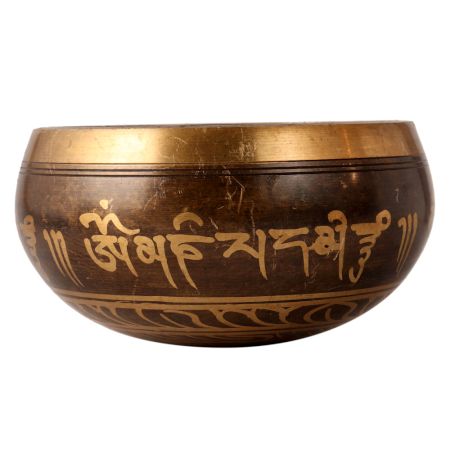 Buddhist Singing Bowl Engraved with Om Symbol