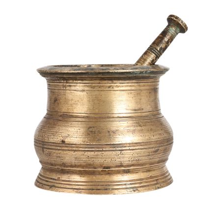 Handmade Brass Mortar and Pestle Spice Grinder