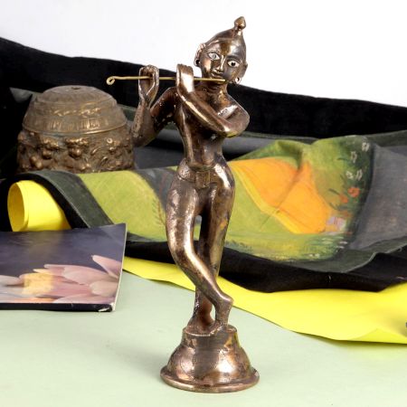 Indian Traditional Brass Lord Krishna Statue