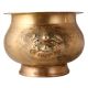 Vintage Brass Water Pot with Lion Engraving