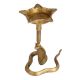 Vintage Cobra Lamp with 5 Jyots Made of Brass