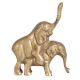 Brass Male and Female Elephant Meeting Statue
