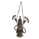 Vintage Brass Hanging Jali Pot for Decor