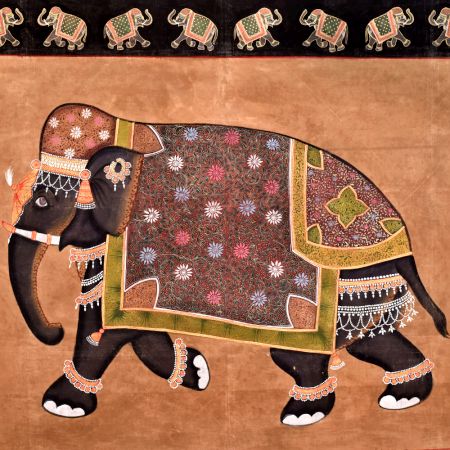 Royal Elephant Border Painting
