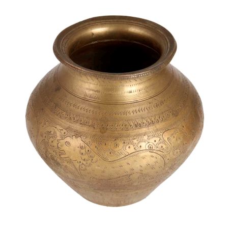 Engraved Indian Holy Water Pot Lota