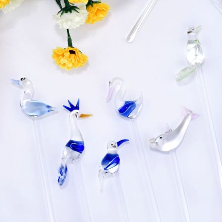 Reusable Glass Cocktail Stirrers Or Swizzle Sticks In Pack Of 6