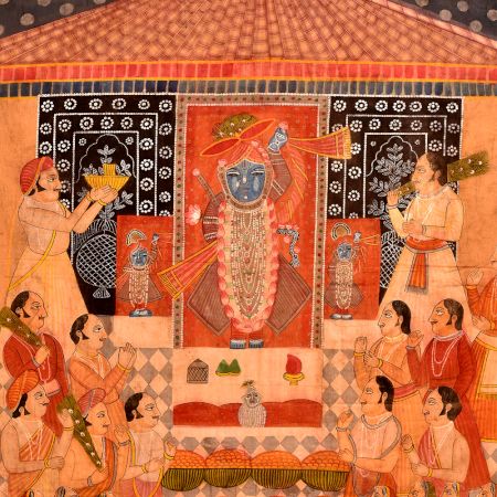 Pichwai Painting Of Sreenathji Annakut Festival