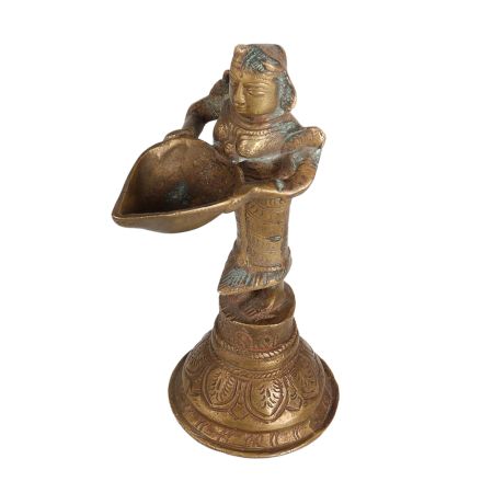 Vintage Deeplakshmi Statue with Bell for DÃ©cor