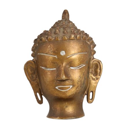 Small Brass Lord Buddha Head Statue
