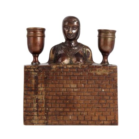 Brass Candle Stand in Antique Finish for Decor