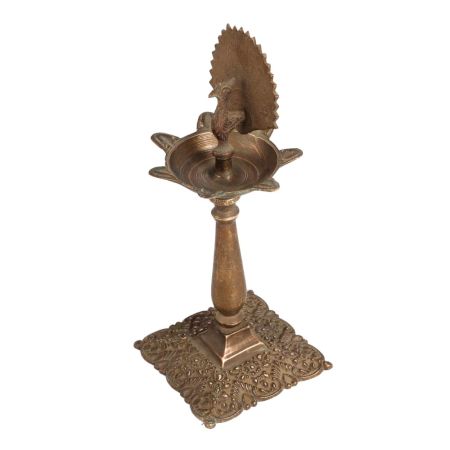 Beautiful Used Oil Lamp Made of Brass