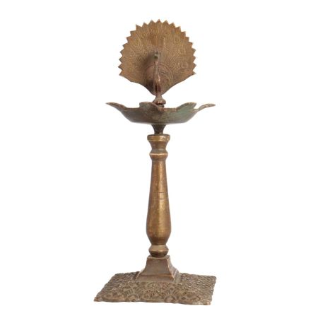 Beautiful Used Oil Lamp Made of Brass