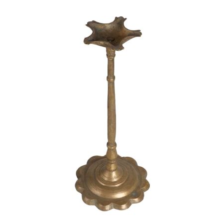 Traditional Brass Oil Lamp in South Indian Art