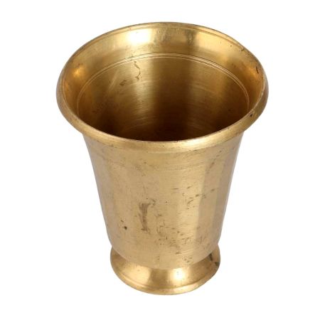 Sturdy Brass Panchpatra in South Indian Art