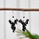 Earrings in 92.5 Sterling Silver with Black Onyx Stone Chips