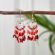92.5 Sterling Silver Red Chandelier Earrings