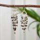 92.5  Sterling Silver Chocolate Moonstone Beaded Earrings