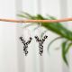 92.5 Sterling Silver Chandelier Earrings made of Back Onyx