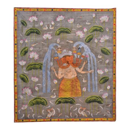 Rare Tribal Ganesha Painting With Many Trunks