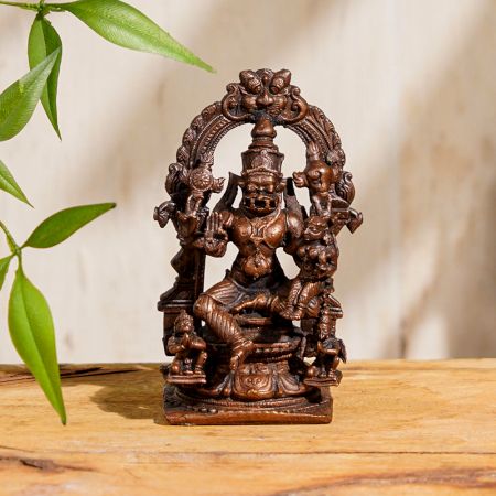 Handmade Statue of Lord Narasimha with Goddess Lakshmi for Worship