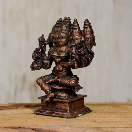 Lord Brahma Copper Statue for Prayer Room
