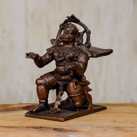 Handmade Copper Statue of Lord Hanuman for Worship