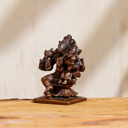 Copper Varaha with Lakshmi Statue for Worship