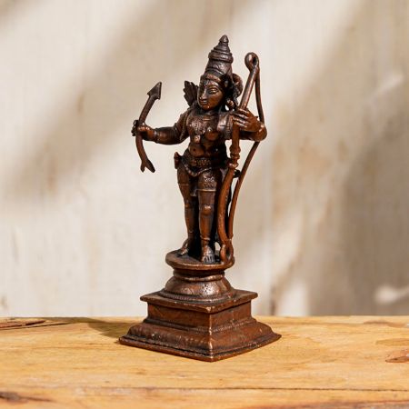 Handcrafted Lord Ram Copper Statue for Prayer Room