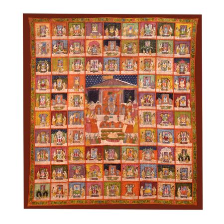 Lovely Pichwai Painting of Hindu God Temple