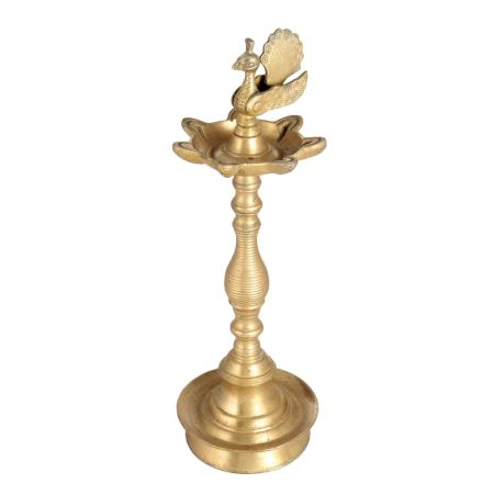 Brass Peacock Oil Lamp for Home Decoration