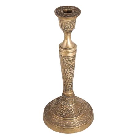 Engraved Candle Holder in Antique Finish
