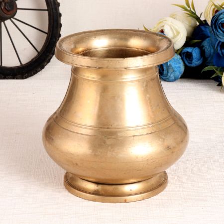 Glossy Traditional Brown Water Pot for Decor