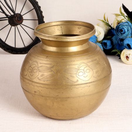Used Indian Brass Lota for Decoration