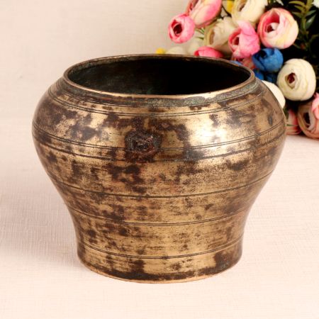 Vintage Used Brass Pot for Decoration