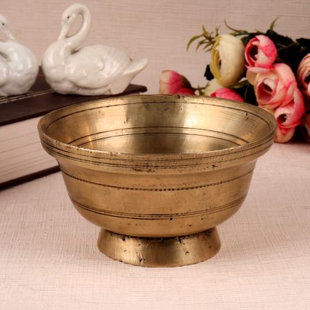 Glossy Brass Bowl in South Indian Art