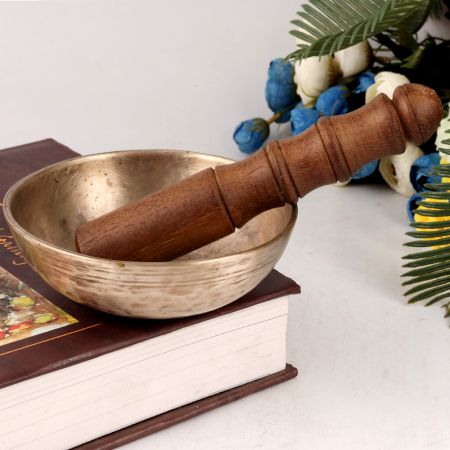 Handmade Singing Bowl with Wooden Mallet